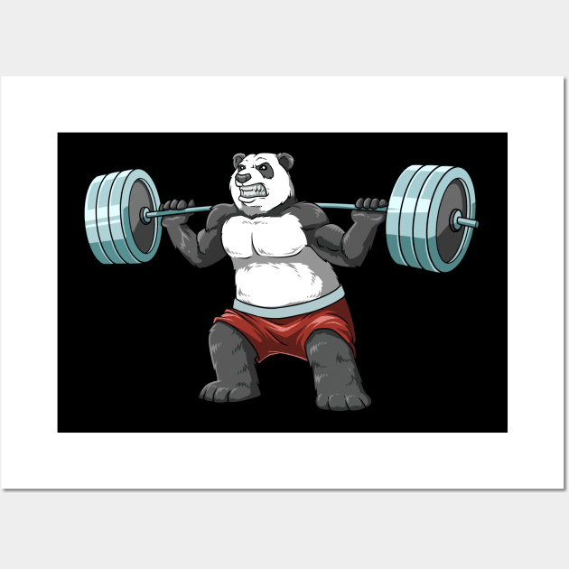 Panda Bodybuilding Hustle For That Muscle Wall Art by melostore